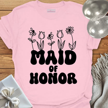 Maid of Honor (Wildflowers) - Bridal Party T-Shirt