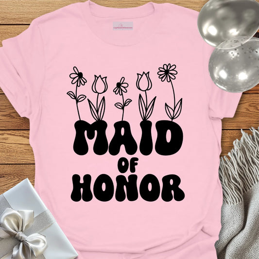 Maid of Honor (Wildflowers) - Bridal Party T-Shirt