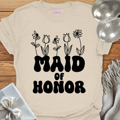 Maid of Honor (Wildflowers) - Bridal Party T-Shirt