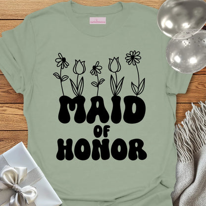 Maid of Honor (Wildflowers) - Bridal Party T-Shirt