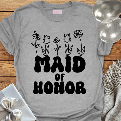 Maid of Honor (Wildflowers) - Bridal Party T-Shirt