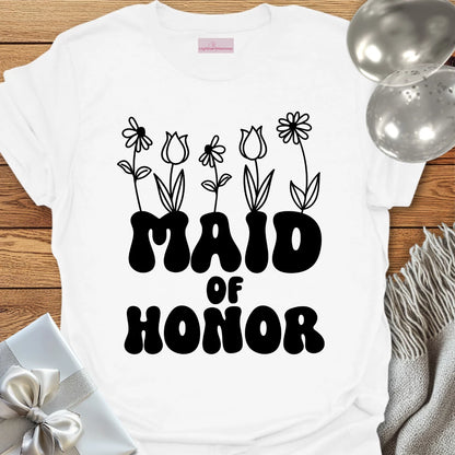 Maid of Honor (Wildflowers) - Bridal Party T-Shirt