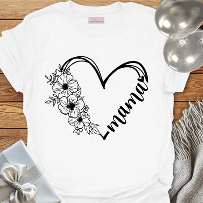 Mama Floral Heart T-Shirt