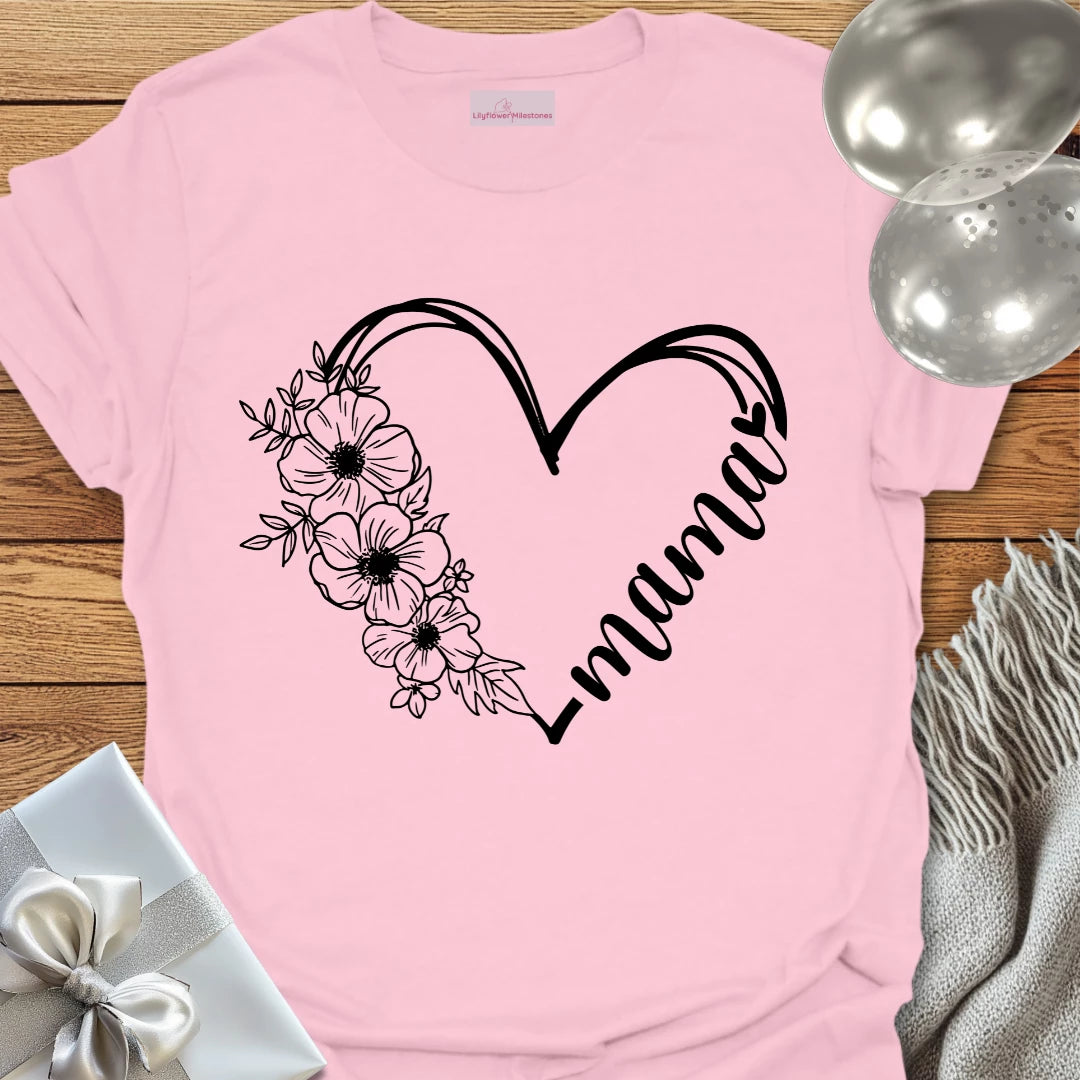 Mama Floral Heart T-Shirt