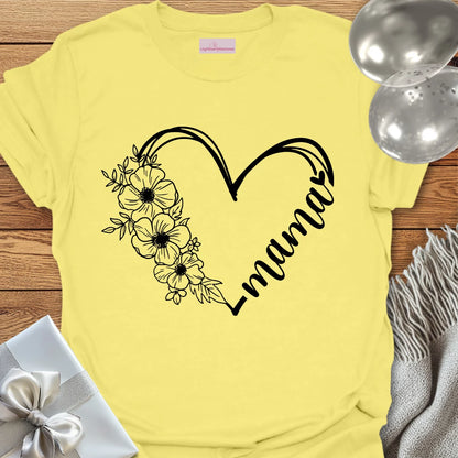 Mama Floral Heart T-Shirt