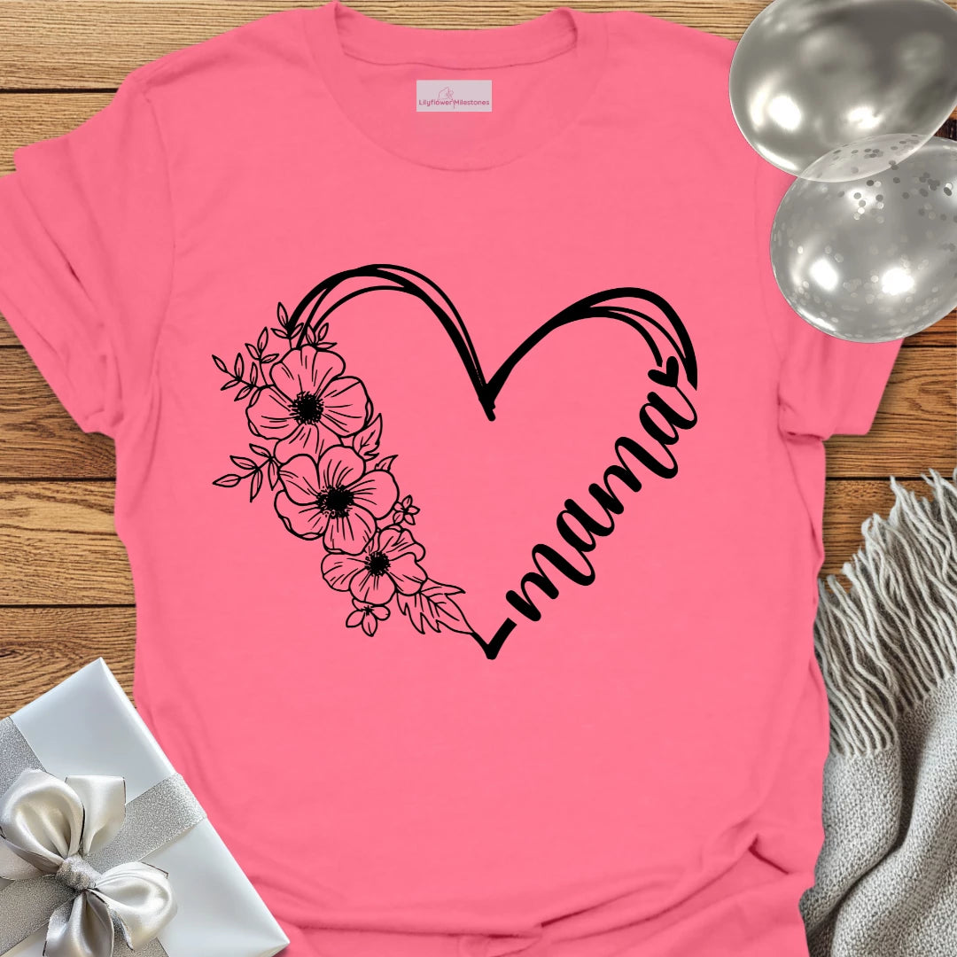 Mama Floral Heart T-Shirt