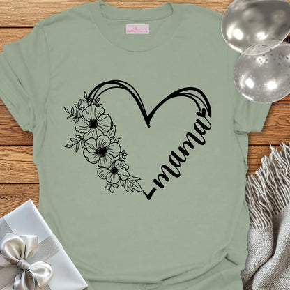 Mama Floral Heart T-Shirt