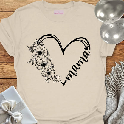 Mama Floral Heart T-Shirt