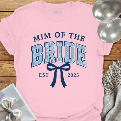 Mim of the Bride Floral Varsity Wedding T-Shirt