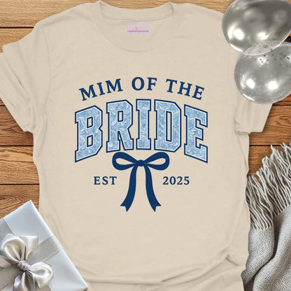 Mim of the Bride Floral Varsity Wedding T-Shirt