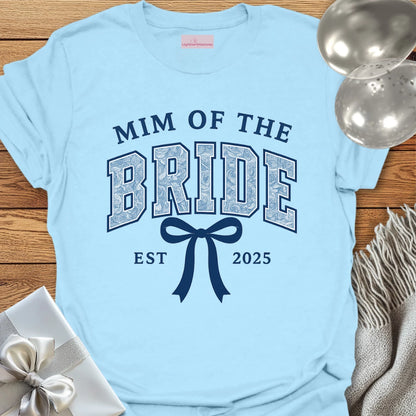 Mim of the Bride Floral Varsity Wedding T-Shirt