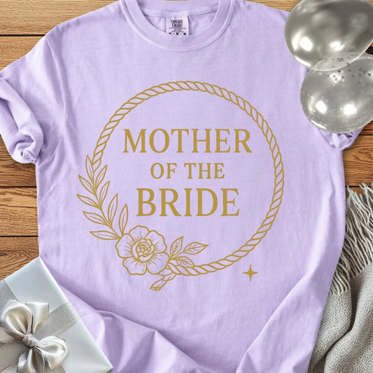 Mother of the Bride -  Premium Floral Wreath Bridal Party T-Shirt