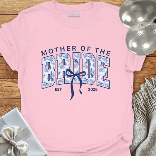 Mother of the Bride Floral Varsity Wedding T-Shirt