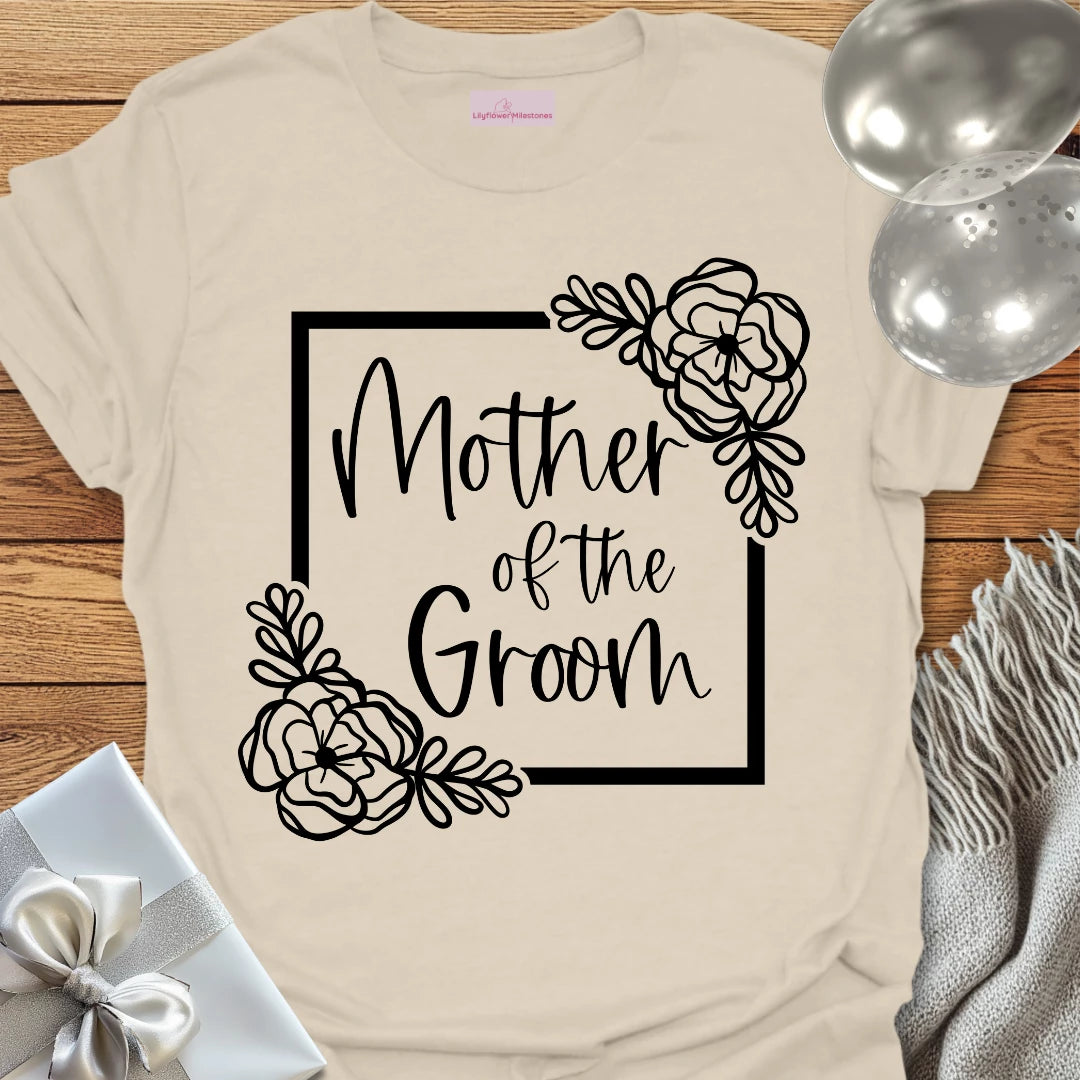 Mother of the Groom Floral Bridal Party T-Shirt