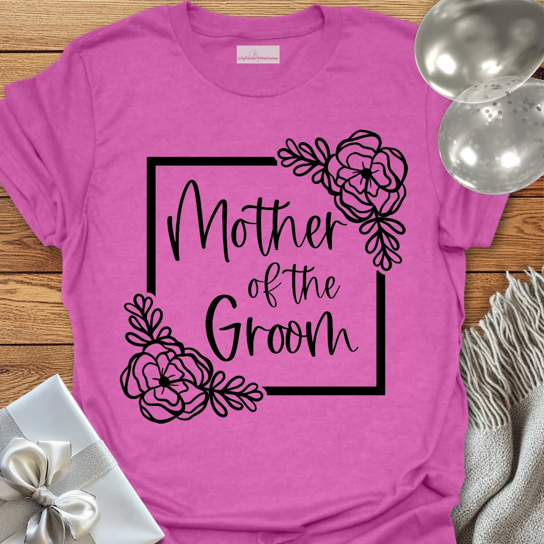 Mother of the Groom Floral Bridal Party T-Shirt