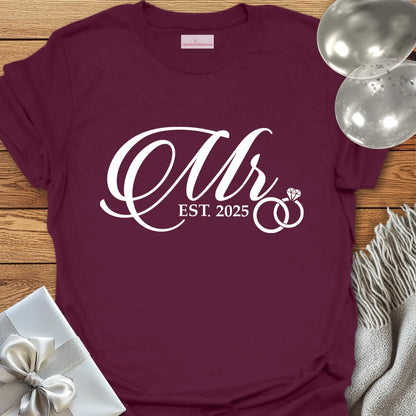 Mr, Est 2025 - Wedding T-Shirt