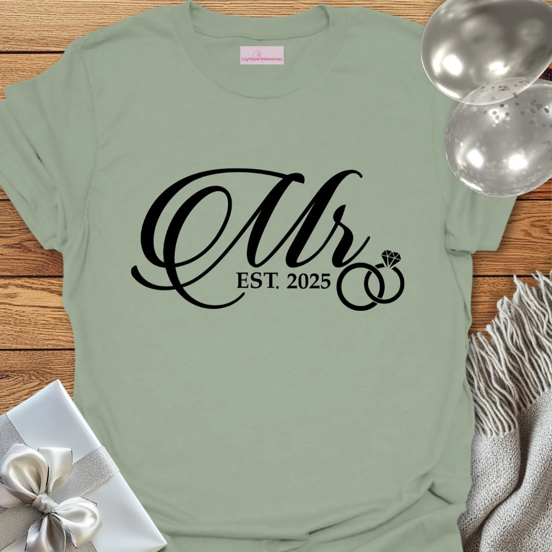 Mr, Est 2025 - Wedding T-Shirt