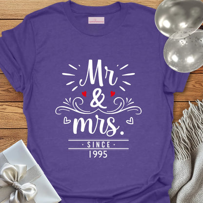 Mr & Mrs Since 1995 - 30th Wedding Anniversary T-Shirt