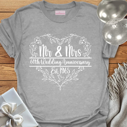 Mr & Mrs Est. 1965 - 60th Wedding Anniversary T-Shirt