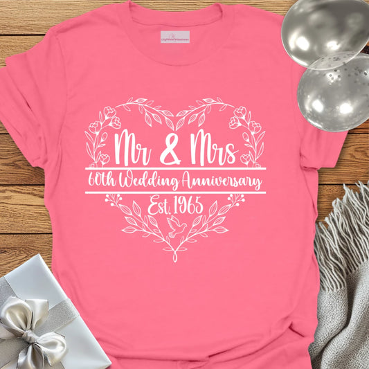 Mr & Mrs Est. 1965 - 60th Wedding Anniversary T-Shirt