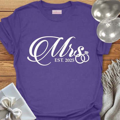 Mrs, Est 2025 - Wedding T-Shirt