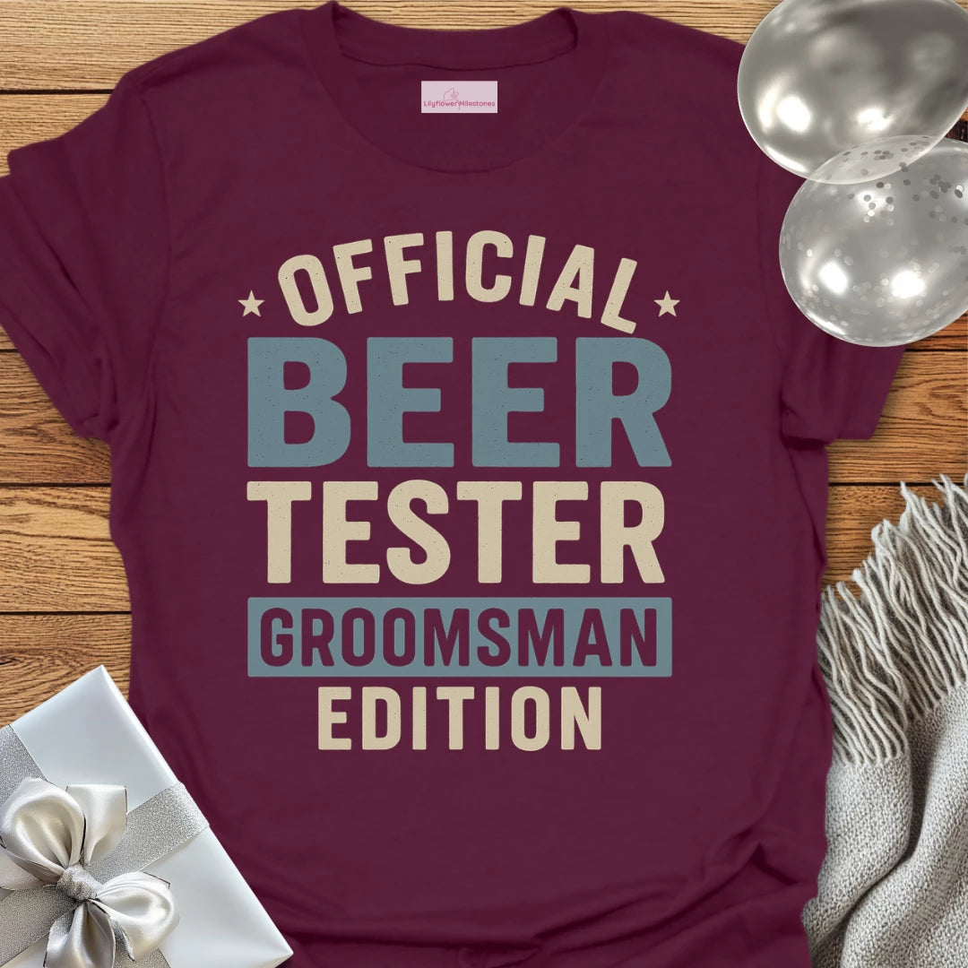 Official Beer Tester, Groomsman Edition T-Shirt