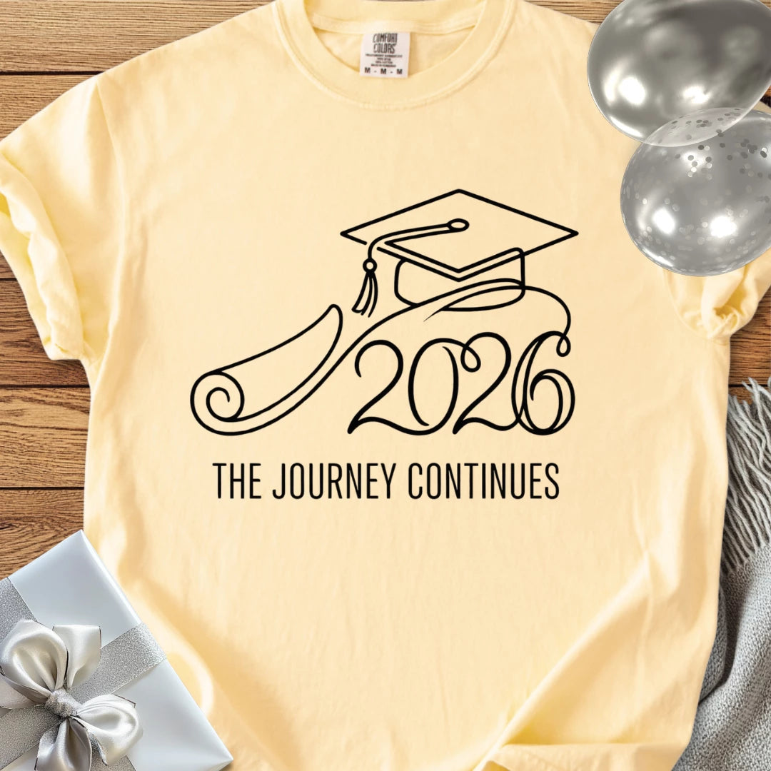 2026, The Journey Begins - Premium Graduation T-Shirt