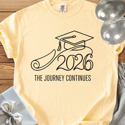 2026, The Journey Begins - Premium Graduation T-Shirt