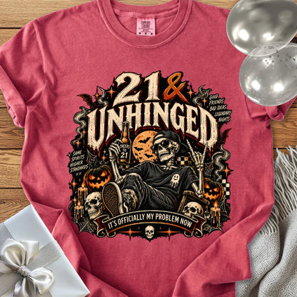 21 & Unhinged - Premium Halloween 21st Birthday T-Shirt