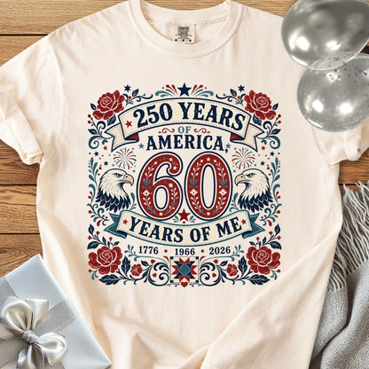 250 Years of America, 60 Years of Me - Premium America 250 T-Shirt