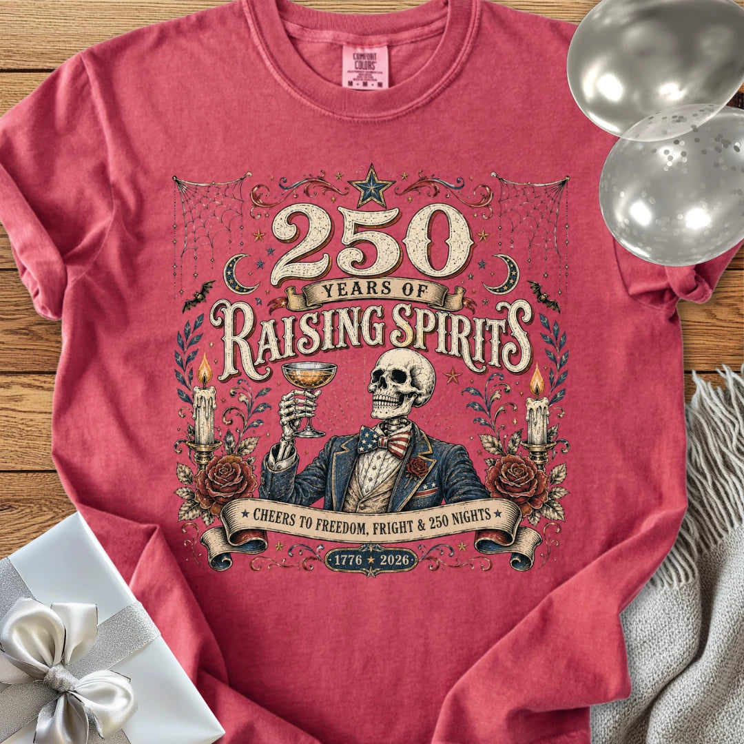 250 Years of Raising Spirits - Premium America 250 Halloween T-Shirt