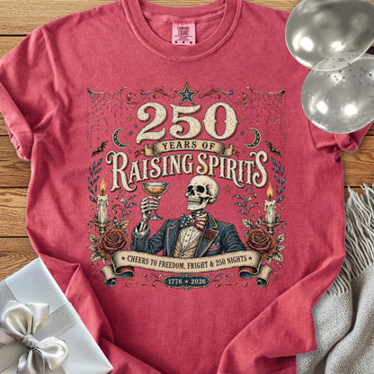 250 Years of Raising Spirits - Premium America 250 Halloween T-Shirt