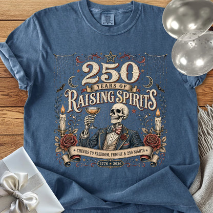250 Years of Raising Spirits - Premium America 250 Halloween T-Shirt