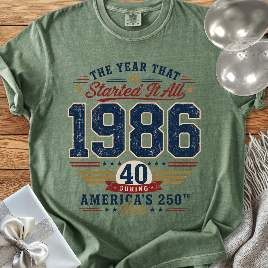 40 During America's 250th Year, 1986 - Premium America 250 T-Shirt
