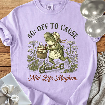 40: Off to Cause Mid-Life Mayhem - Premium 40th Birthday T-Shirt
