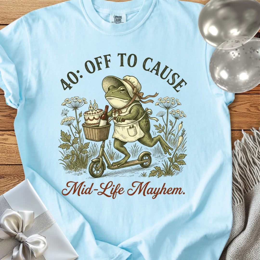 40: Off to Cause Mid-Life Mayhem - Premium 40th Birthday T-Shirt