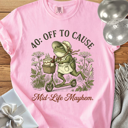 40: Off to Cause Mid-Life Mayhem - Premium 40th Birthday T-Shirt