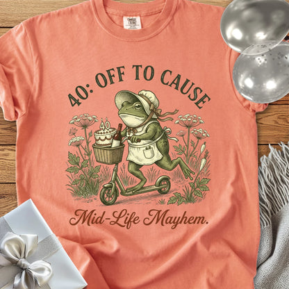 40: Off to Cause Mid-Life Mayhem - Premium 40th Birthday T-Shirt