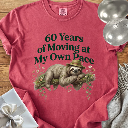 60 Years of Moving at My Own Pace - Premium 60th Birthday T-Shirt
