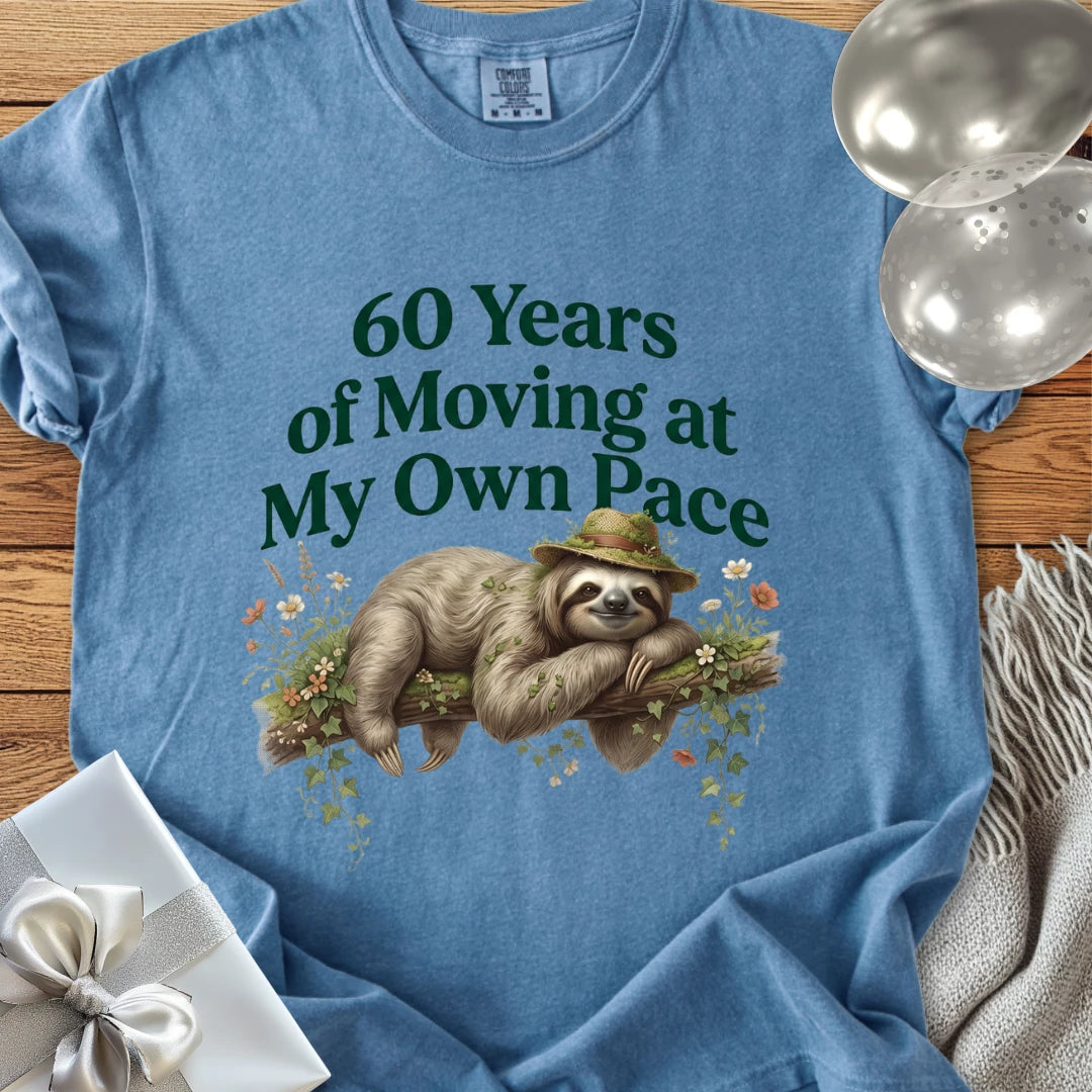 60 Years of Moving at My Own Pace - Premium 60th Birthday T-Shirt