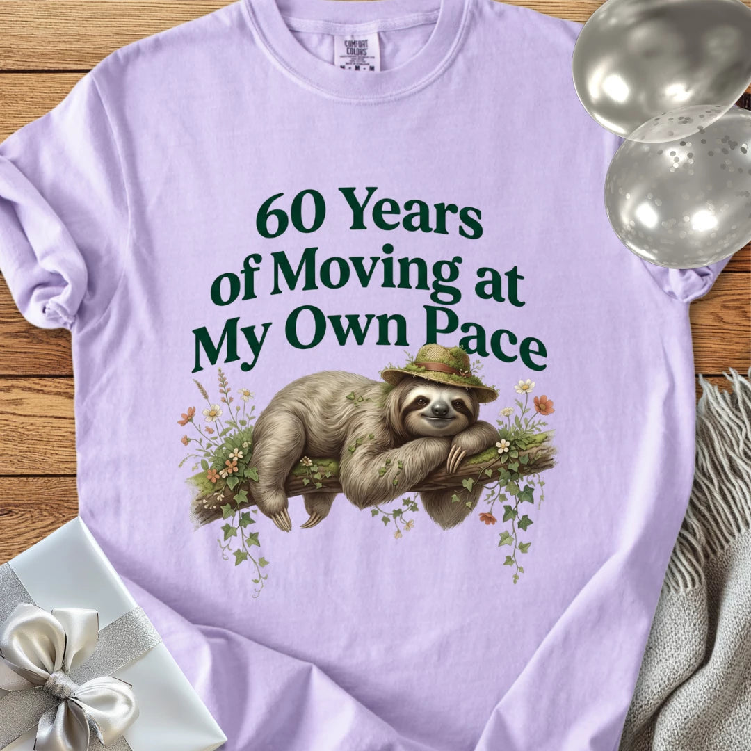 60 Years of Moving at My Own Pace - Premium 60th Birthday T-Shirt