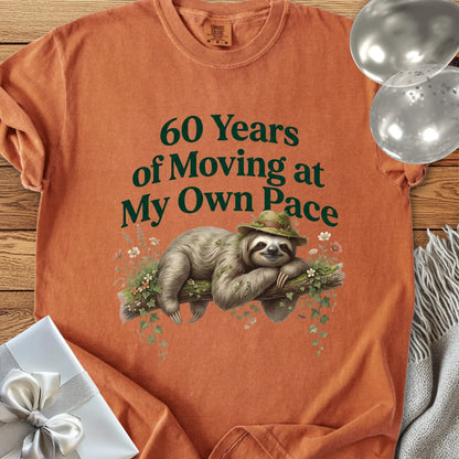 60 Years of Moving at My Own Pace - Premium 60th Birthday T-Shirt