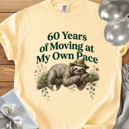 60 Years of Moving at My Own Pace - Premium 60th Birthday T-Shirt