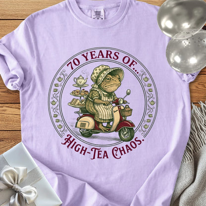 70 Years of High Tea Chaos - Premium 70th Birthday T-Shirt