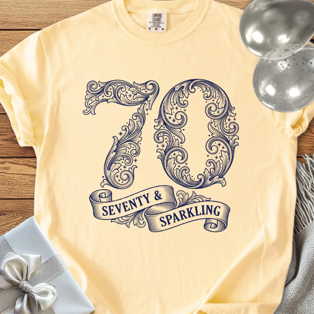 70 & Sparkling - Premium 70th Birthday T-Shirt