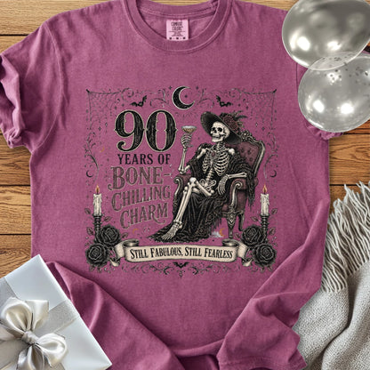 90 Years of Bone-Chilling Charm - Premium 90th Birthday T-Shirt