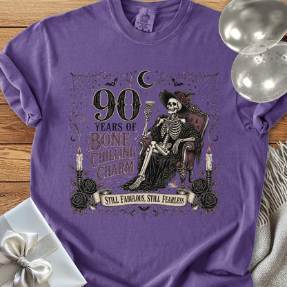 90 Years of Bone-Chilling Charm - Premium 90th Birthday T-Shirt