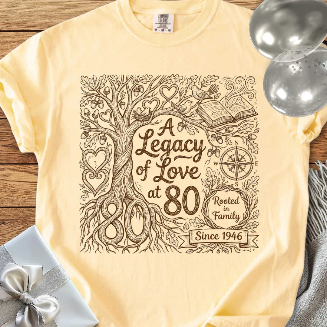 A Legacy of Love at 80, Since 1946 - Premium 80th Birthday T-Shirt
