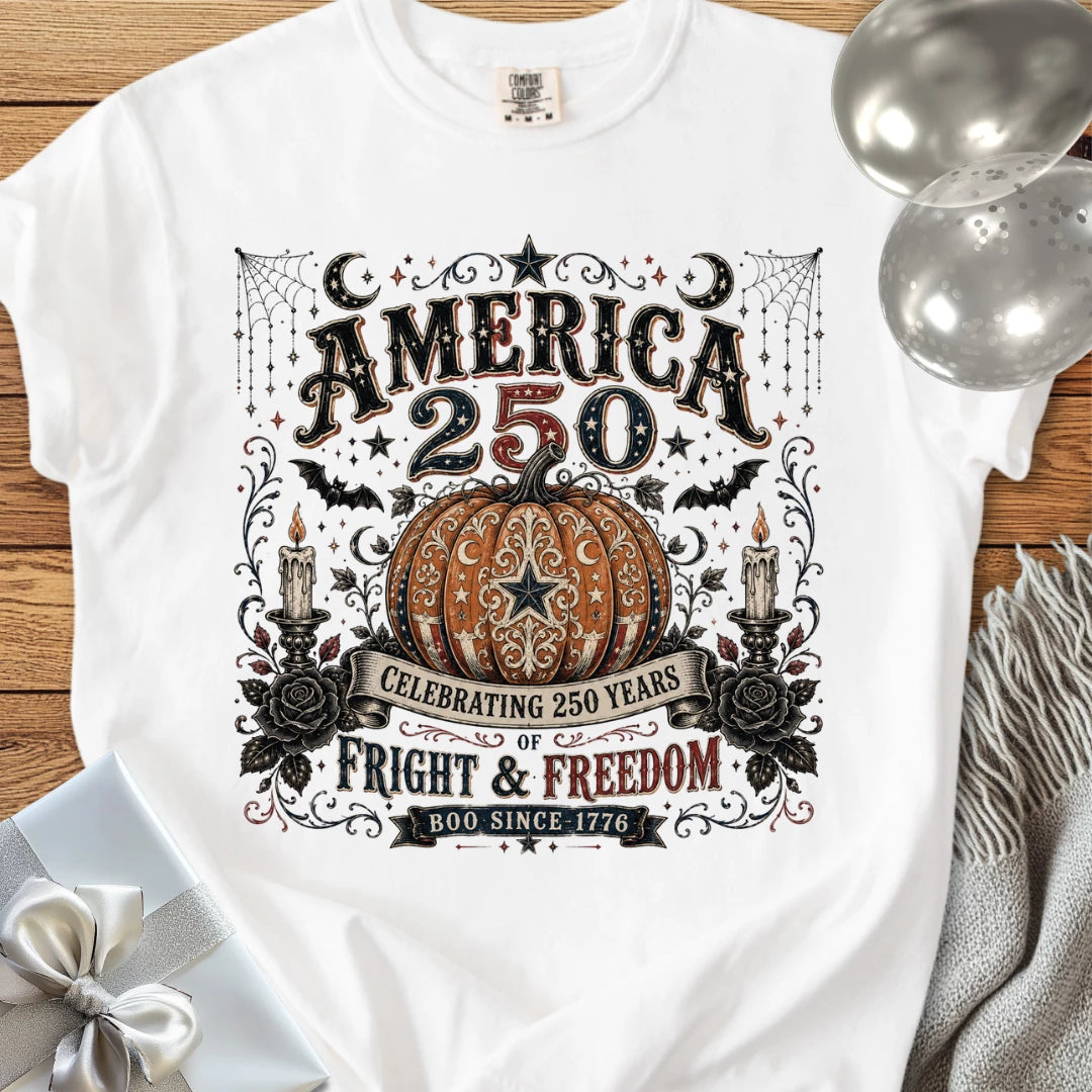 America 250, Fright & Freedom - Premium Halloween America 250 T-Shirt