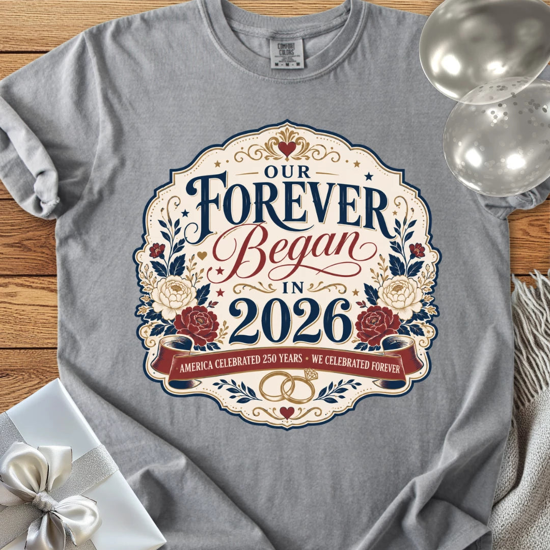 America Celebrated 250 Years, We Celebrated Forever, 2026 - Premium America 250 Wedding T-Shirt